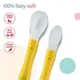 Luvlap Fun Club Baby Silicone Spoon Set, Bpa Free, Fda Approved, 2 Pcs, Green And Yellow - 23.4 Cm, 4 image