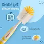 LuvLap 2- in -1 Bristle Baby Feeding Bottle Plastic Cleaning Brush&Nipple Cleaner,Grooved Handle with Suction Base,Easy to Clean Bottle Corners for Narrow Neck&Wide Neck Feeding Bottles,Yellow, 5 image