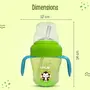 LuvLap Banana Time 150ml Anti Spill, Interchangeable Sipper / Sippy Cup with Soft Silicone Spout and Straw BPA Free, 6m+ (Green), 8 image