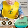 LuvLap Silicone Baby Bib for Feeding & Weaning Babies & Toddlers, Waterproof, Washable & Reusable, Non Messy Easy Cleaning, No Bad Odour, Adjustable Neckline with Buttons (Yellow), 5 image
