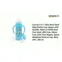 LuvLap 4 in 1 Slim Neck Steel Baby Bottle Cum Sipper with Handle, Made of SS304 Rust Free Steel, BPA Free, Odour Free, Anti Colic Nipple, Spout, Weighted Straw & Cap, Blue, 3M+, 240 ml, 3 image