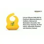 LuvLap Silicone Baby Bib for Feeding & Weaning Babies & Toddlers, Waterproof, Washable & Reusable, Non Messy Easy Cleaning, No Bad Odour, Adjustable Neckline with Buttons (Yellow), 3 image