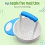 LuvLap Baby Food Grinding Cum Feeding Bowl, Portable Baby Food Masher & Serving Bowl for Baby weaning Food Preparation (Pack of 1 Set,White & Blue), 5 image