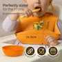 LuvLap Silicone Baby Bibs for Feeding & Weaning Babies & Toddlers, Waterproof, Pack of 2 (Orange & Yellow), 5 image
