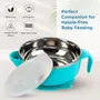 Mee Mee Baby Steel Feeding Bowl with Sunction Base | BPA Free | Food Remains Warm | Multi-Functional Snack/Fruit | Easy Grip Handle (Blue), 5 image