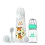 Mylo Baby 2 in 1 Feeding Bottles with Spoon for New Born Baby (125ml + 250ml) | Anti Colic & BPA Free Feeding Bottles | Feels Natural Baby Bottle | Easy Flow Neck Design- Bear + Elephant, 2 image