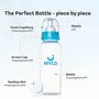 Mylo Baby 2 in 1 Feeding Bottles with Spoon for New Born Baby (125ml + 250ml) | Anti Colic & BPA Free Feeding Bottles | Feels Natural Baby Bottle | Easy Flow Neck Design- Bear + Elephant, 6 image