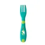 Chicco First Cutlery with Baby Self Feeding Spoon & Fork, Suitable For Training Toddlers, Soft & Flexible Silicone Tip, 12m+ (Neutral), 5 image