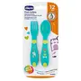 Chicco First Cutlery with Baby Self Feeding Spoon & Fork, Suitable For Training Toddlers, Soft & Flexible Silicone Tip, 12m+ (Neutral), 6 image