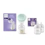Philips Avent Essential Manual Breast pump | Easy Silicone massage cushion & Ergonomic handle, Soft & Gentle, BPA Free + 125ml Natural Twin Bottle Combo (SCF417/11 + SCY900/02) BY Fratelli, 2 image