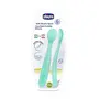 Chicco Baby Self Feeding Spoon with Soft Tip, Suitable For Training Toddlers, Soft & Flexible Silicone, Blue, 6m+ (Pack of 2), 6 image