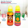 Mee Mee Soft Plush Stretchable Baby Feeding Bottle Cover with Cute Animated Overall Print (Pk-2) Multicolour, 3 image