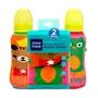 Mee Mee Soft Plush Stretchable Baby Feeding Bottle Cover with Cute Animated Overall Print (Pk-2) Multicolour, 2 image