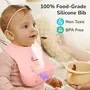 R for Rabbit Safari Silicone Bib for Baby Food Feeding BPA Free, Baby Apron Adjustable Straps, Built-in Food Pocket Mess Free, Waterproof, Washable & Reusable Ideal for Babies 6 to 36 Months (Peach), 6 image