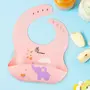 R for Rabbit Safari Silicone Bib for Baby Food Feeding BPA Free, Baby Apron Adjustable Straps, Built-in Food Pocket Mess Free, Waterproof, Washable & Reusable Ideal for Babies 6 to 36 Months (Peach), 4 image