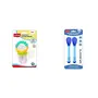 LuvLap Pearly Food & Fruit Nibbler & Tiny Love Heat Sensitive Baby Feeding Spoons Set, Food Grade Pp Kids & Baby Spoon with Soft Silicone Tip, 2 Pcs, Blue, 2 image