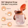 LuvLap Baby Bite Resistant Soft Silicone Straw Sipper Cup with Handle, with Weighted Straw, Sippy Cup with Anti Spill Lock, BPA Free, 6m+, 300 ml, Brown, 6 image