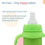 LuvLap 4 in 1 Slim Neck Steel Baby Bottle Cum Sipper with Handle, Made of SS304 Rust Free Steel, BPA Free, Odour Free, Anti Colic Nipple, Spout, Weighted Straw & Cap, Green, 3M+, 240 ml, 6 image