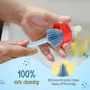 LuvLap 360° Movable Silicone Bristle Baby Feeding Bottle Cleaning Brush & Nipple Cleaner, Ergonomic Handle, Easy to Clean Bottle Corners for Narrow Neck & Wide Neck Feeding Bottles, Blue, 7 image