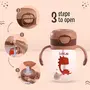 LuvLap Baby Bite Resistant Soft Silicone Straw Sipper Cup with Handle, with Weighted Straw, Sippy Cup with Anti Spill Lock, BPA Free, 6m+, 300 ml, Brown, 7 image