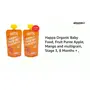 Happa Organic Food, Fruit Puree (Pack of 3, Apple + Mango + Multigrain) Stage 3, 3 Pouches, 100 Gram Each, 3 image