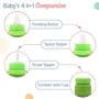 LuvLap 4 in 1 Slim Neck Steel Baby Bottle Cum Sipper with Handle, Made of SS304 Rust Free Steel, BPA Free, Odour Free, Anti Colic Nipple, Spout, Weighted Straw & Cap, Green, 3M+, 240 ml, 4 image