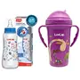 Luvlap Tiny Giffy Sipper, 300ml with Slim Neck Feeding Bottle, 250ml, 2 image