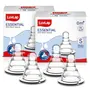 LuvLap Anti-Colic Essential Teat/Nipple for Slim Neck Bottle,4pcs Slow Flow, 0m+, Made of Soft & Flexible Silicone, Ergonomic Shape, Mimics Breastfeeding, Leak Proof, BPA Free, Comes with Sturdy Base, 2 image