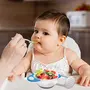 LuvLap Baby Feeding Spoon Set of 2 with Ultra Supple 100% Silicone Tip, BPA Free with Food Grade Silicone tip, for Kids 4 Months+ (Green & Pink) & Baby Food Grinding Cum Feeding Bowl (White & Blue), 8 image