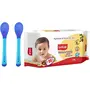 LuvLap Tiny Love Heat Sensitive Baby Feeding Spoons Set, 2 pcs, Blue & Wipes for Baby Skin, 72 Wipes, 2 image