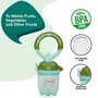 LuvLap Plastic Baby Food and Fruit Feeder Twin Pack with Three Feeder Sack Sizes, Bpa Free, Green & Pink & Hippo Sipper Blue - Bpa Free, 4 image