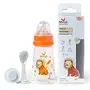Mylo Baby 2 in 1 Feeding Bottle with Spoon (125 ml) for New Born Baby | Anti Colic & BPA Free Feeding Bottles | Feels Natural Baby Bottle | Easy Flow Neck Design- Orange Lion, 2 image