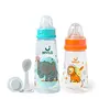 Mylo Baby 2 in 1 Feeding Bottles with Spoon for New Born Baby (125ml + 250ml) | Anti Colic & BPA Free Feeding Bottles | Feels Natural Baby Bottle | Easy Flow Neck Design- Lion + Elephant, 2 image