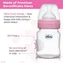 Chicco Well-Being Glass Feeding Bottle for Babies (120ml, Slow Flow) | Premium Borosilicate Glass for High Durability | Elongated Teat for Correct Latch | Comes with Anti-Spill Cap | BPA Free (Pink), 5 image