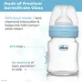 Chicco Well-Being Glass Feeding Bottle for Babies (120ml, Slow Flow) | Premium Borosilicate Glass for High Durability | Elongated Teat for Correct Latch | Comes with Anti-Spill Cap | BPA Free (Blue), 5 image