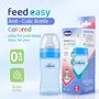 Chicco Feed Easy Anti-Colic Feeding Bottle for Babies (125ml) | Slow Flow Teat for Newborns | V-Shaped Anti-Colic System to Prevent Gas & Discomfort | Soft Silicon Nipple | Easy Grip | BPA Free (Blue), 4 image