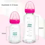 Mee Mee Premium Glass Feeding Bottle with Eazy-Flow Technology, Anti-Colic Valve,Anti Slip,BPA-Free Baby Feeding Bottle for Babies & Toddlers(Pink, 240Ml, Pack of 2), 8 image