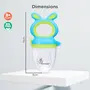 R for Rabbit First Feed Bunny Nibbler Soft Silicon Chewing Fruit Feeder for Babies | Baby Fruit & Food Veggie Teether |Hygenic & BPA Free | Pacifier for Infant 3+ Months (Green-Blue), 8 image