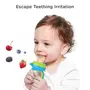 R for Rabbit First Feed Bunny Nibbler Soft Silicon Chewing Fruit Feeder for Babies | Baby Fruit & Food Veggie Teether |Hygenic & BPA Free | Pacifier for Infant 3+ Months (Green-Blue), 4 image