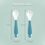 R for Rabbit Premium First Feed Spoon for Infant 4 Months Plus (Blue) & Safe Feed Flexi Spoon & Fork Set for Kids 6+ Months (Yellow Grey), 8 image
