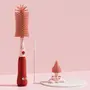 R for Rabbit Hygo Care Bunny 3-in-1 Cleaning Brushes for Baby Bottles, Straw & Nipple, BPA-Free Soft Silicone Bristles, Easy to Clean Bottles Corner, Hidden Storage & Adorable Design Cleaner (Red), 2 image