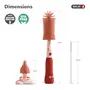 R for Rabbit Hygo Care Bunny 3-in-1 Cleaning Brushes for Baby Bottles, Straw & Nipple, BPA-Free Soft Silicone Bristles, Easy to Clean Bottles Corner, Hidden Storage & Adorable Design Cleaner (Red), 15 image