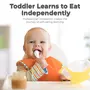 R for Rabbit Premium First Feed Spoon for Infant 4 Months Plus (Blue) & Safe Feed Flexi Spoon & Fork Set for Kids 6+ Months (Yellow Grey), 13 image
